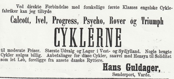 Annonce i Ribe Amtstidende/Varde Avis 10/8 1892.
