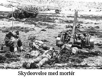 Skydeøvelse med mortér